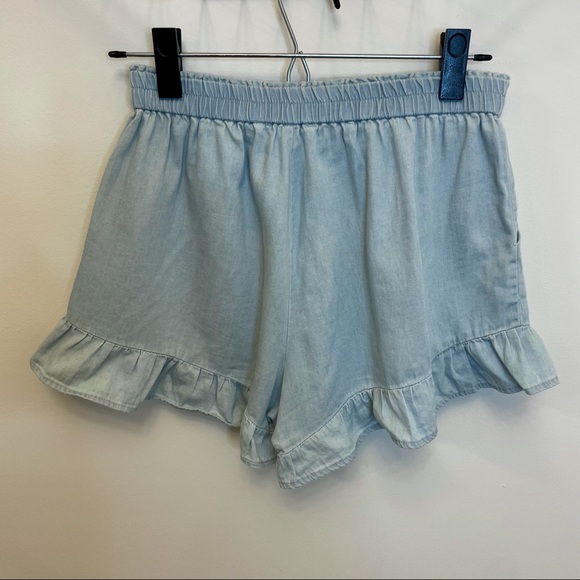 Chambray Ruffle Shorts - Picture 2 of 2